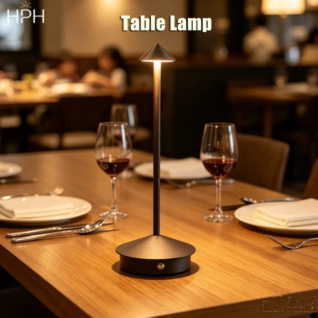HPH Table Lamp Dining Led Desk Lamp Hotel Coffee Pina Cordless Table Lamp Living Room Bedside Lamp Decorative Desk Lamp