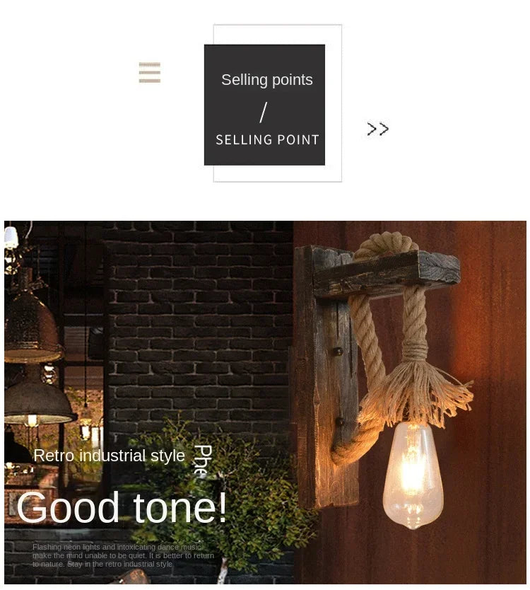 Industrial Wall Sconce, Vintage Metal Wood Light, Rustic Farmhouse Black Wall Lamp for Dining Room Bedroom Indoor