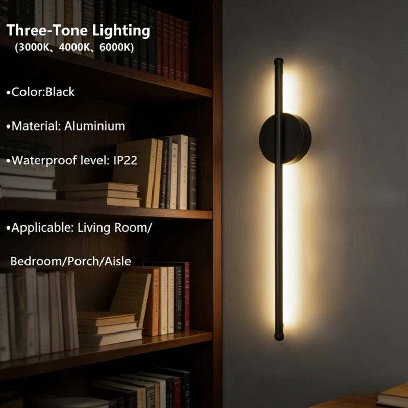 Magnetic Rechargeable 50 Wall Lamp Black Gold For Living Room Bedroom Hallway Study Stairwell Cloakroom LED Lighting Wiring Free