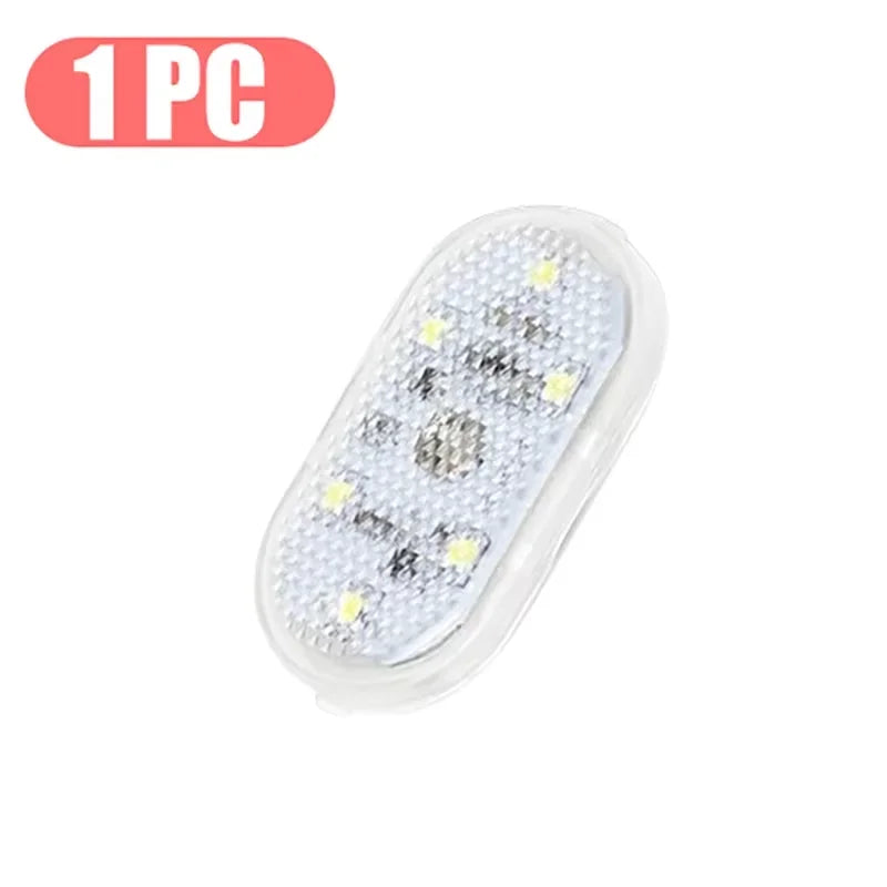 LED Touch Light Mini Wireless Car Interior Lighting Auto Roof Ceiling Reading Lamp for Door Foot Trunk Storage Box USB Charging