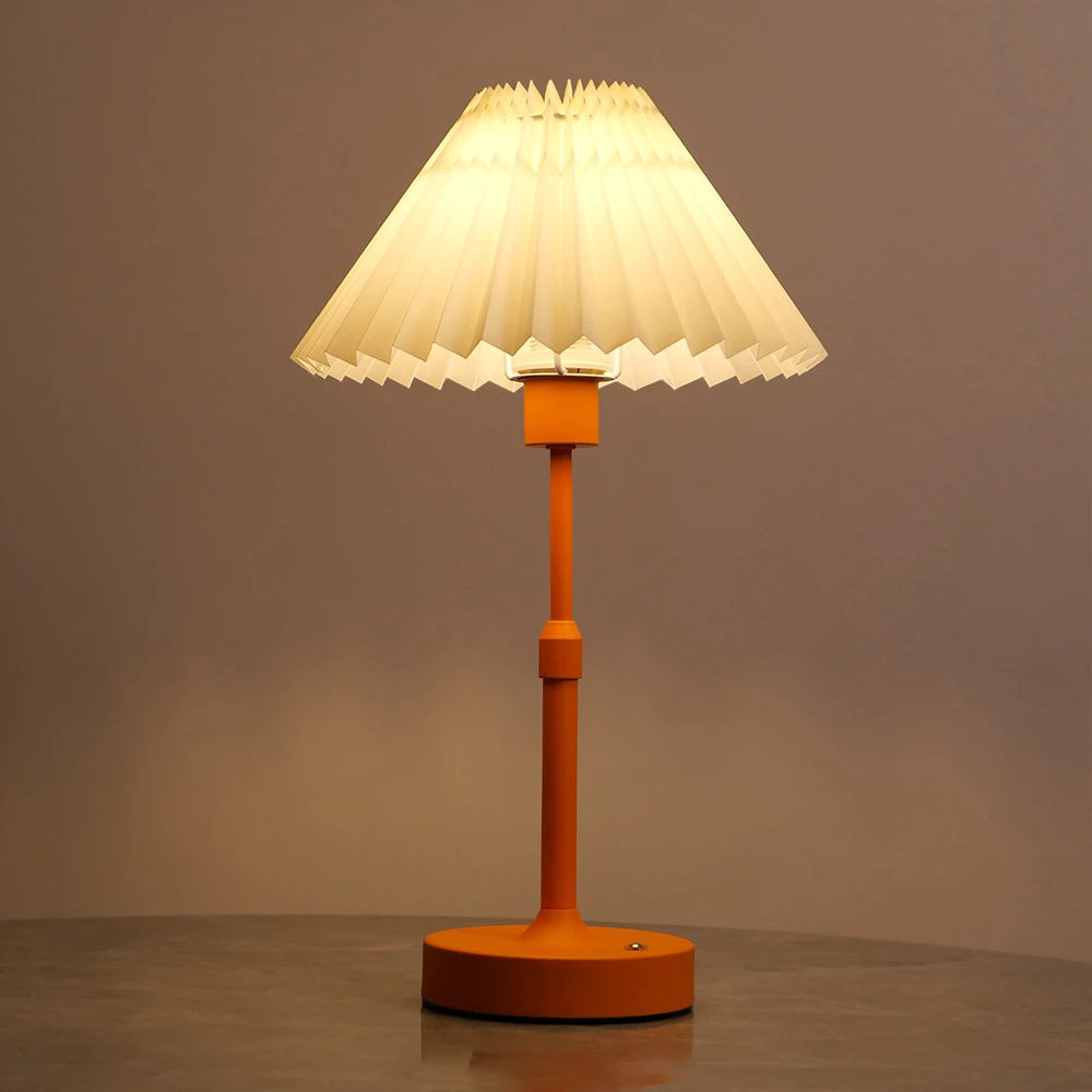 Fabric Desk Lamp Rechargeable Touch Table Lamp Replaceable E12 Bulb 2700K For Restaurant Hotel Room Bedside Decor Lighing