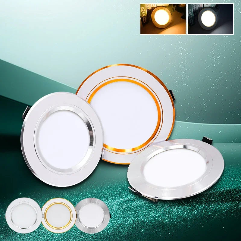 10pcs/lot LED Downlight Gold/Silver/White Body 5W 9W 12W 15W 18W Round Led Ceiling Light 12V 24V 110V 220V Indoor LED Lighting