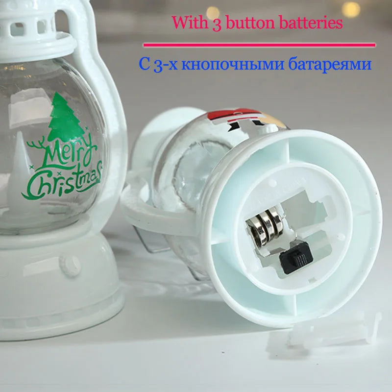 Portable LED Christmas Santa Claus Snowman Lanterns Indoor Decor Lights Battery Powered for Home Xmas New Year Navidad Ornaments