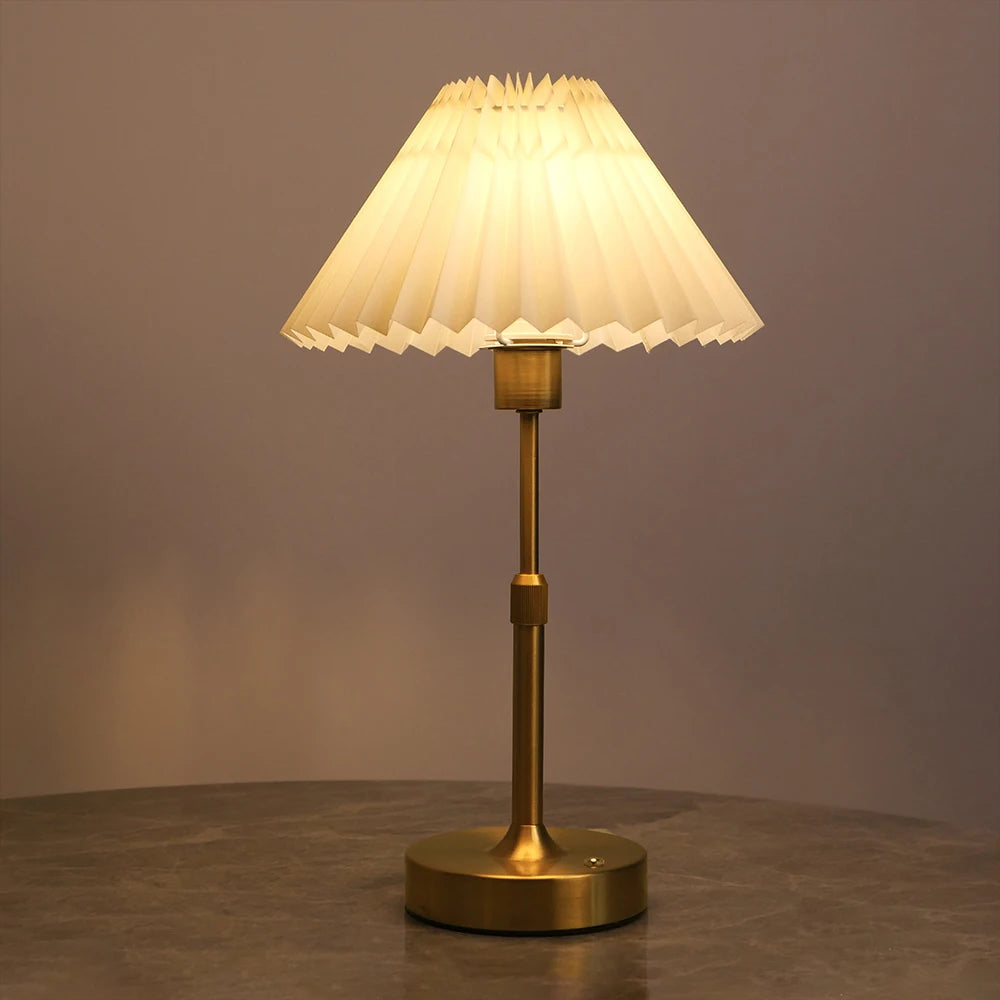 Fabric Desk Lamp Rechargeable Touch Table Lamp Replaceable E12 Bulb 2700K For Restaurant Hotel Room Bedside Decor Lighing