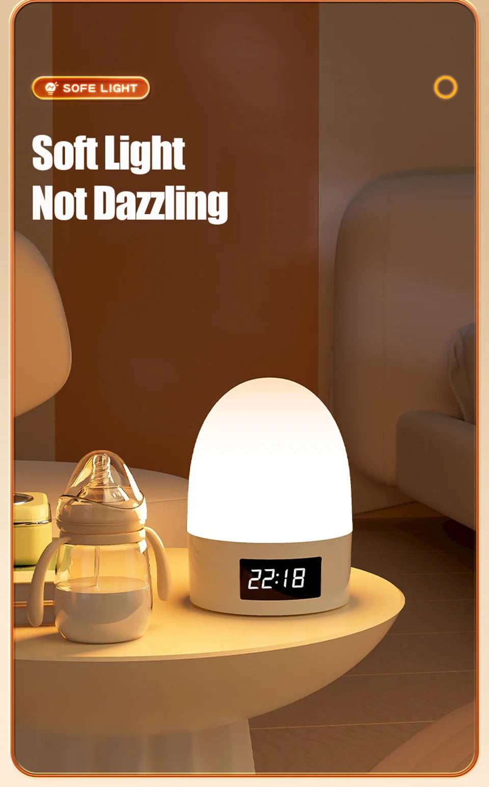 Touch Night Light Rechargeable 3 Color Wireless Baby's Room Bedside Lamp USB LED Night Light Ambient Soft Light For Kids Gift