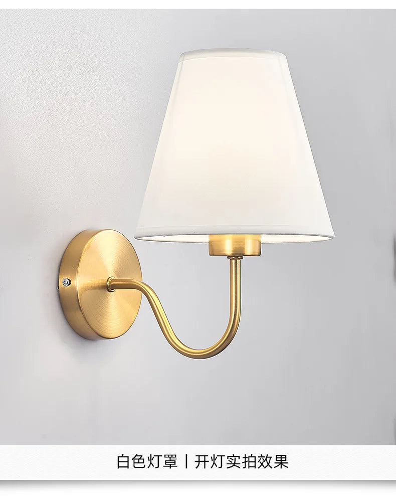 Modern Fabric Wall Lamps Retro Bedside Wall Lamp Living Room Wall Lights Simple Loft Wall Sconce Lighting Fixture AC85-265V E27