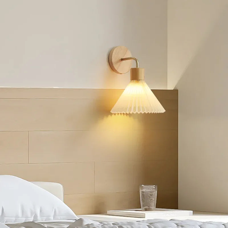 Nordic LED Wall Lamp Modern Wood Wall Light Indoor Lighting Room Decor Sconces For Bedside Bedroom Living Room Hotel E27 Bulb