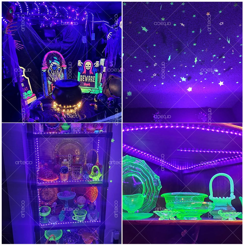 USB UV LED Strip Light Glow in Dark Led Blacklight 385-400nm Ultraviolet UV Lamp For Halloween Fluorescence Party Neon Posters