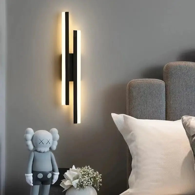 LED Wall Lamp Bedroom Wall Sconces Copper Line Pipe Acrylic Lampshade Indoor Lighting for Living Room Corridor Light Fixture
