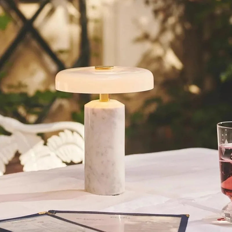 Marble Luxury Table Lamps Danish Atmosphere LED Desk Light Charging Touch Switch Living Room Bedroom Bedside Study Read Lighting