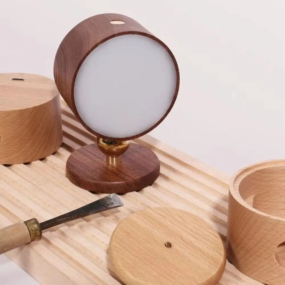 360° Rotating Wooden Wall Mounted Lamp Dimmable Magnetic Mountin Magnetic Night Light Touch Control Double-sided LED Wall Sconce