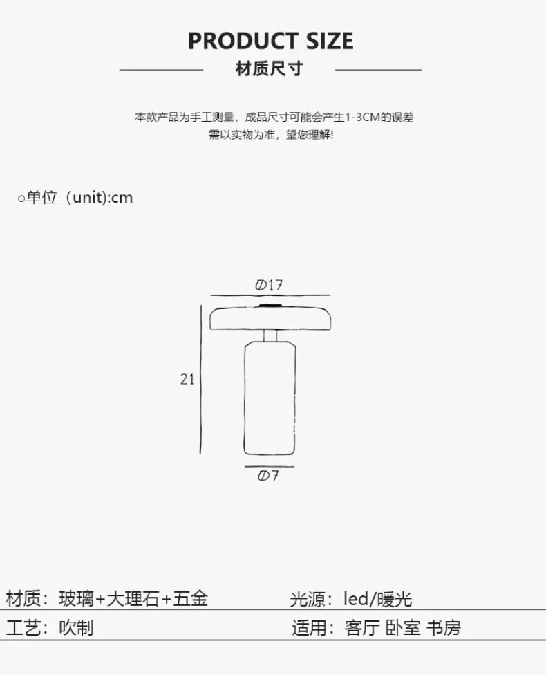 Marble Luxury Table Lamps Danish Atmosphere LED Desk Light Charging Touch Switch Living Room Bedroom Bedside Study Read Lighting
