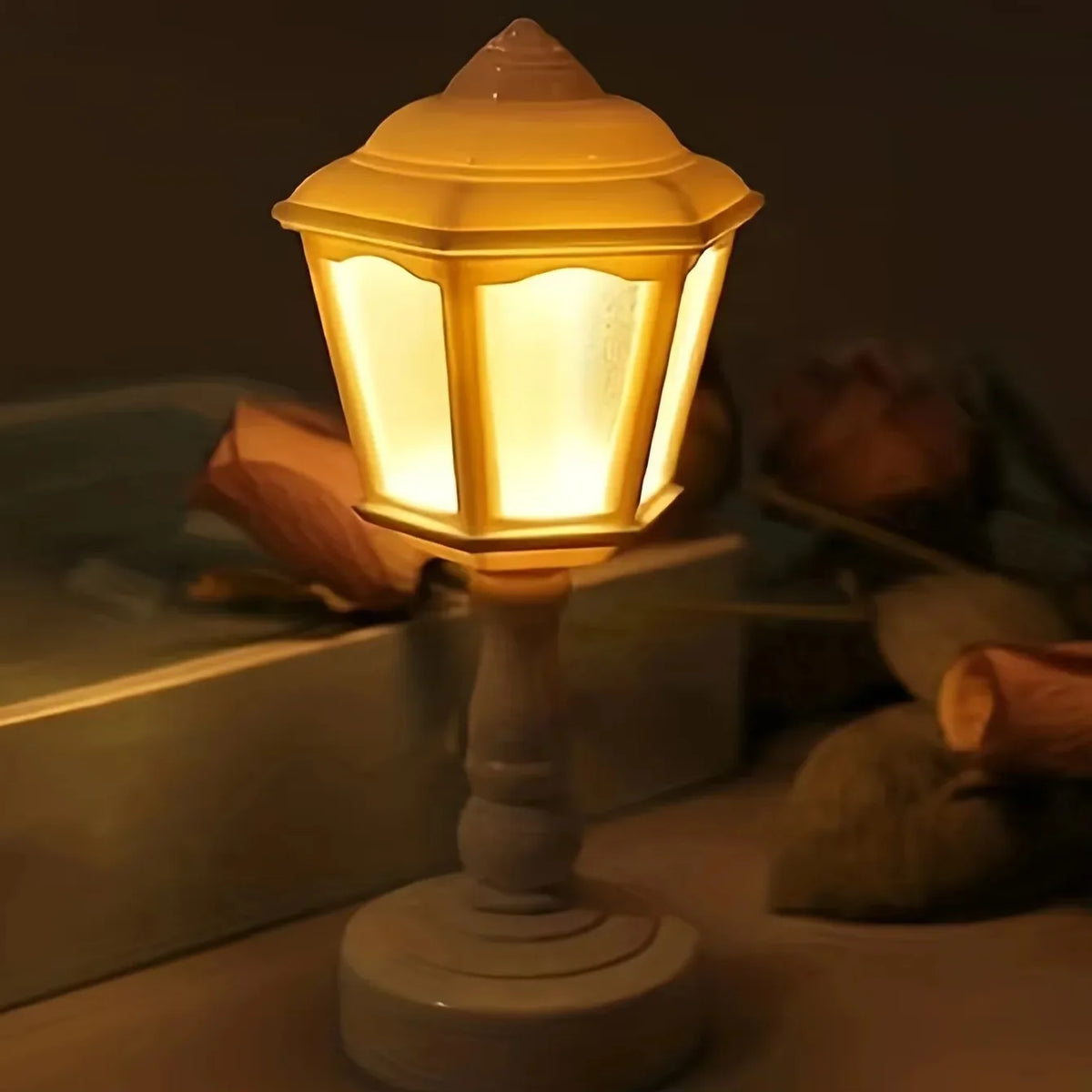 Geometric Flower Bud Lamp Battery LED Desk Night Light Garden Yard Patio Lawn Outdoor Courtyard Villa Landscape Street Path