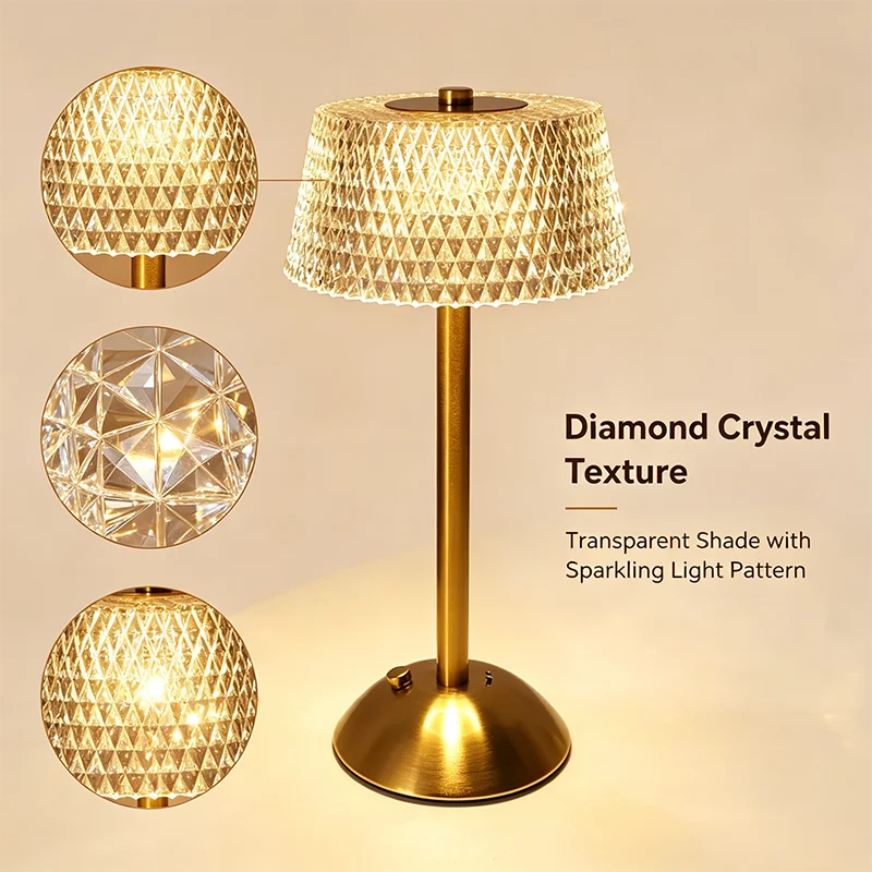 Rechargeable LED Night Light Touch Bedroom Night Lamp Bedroom Study Bedside Atmosphere Decoration Glass LED Table Lamps