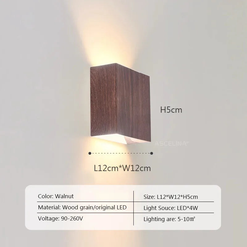 Calme Wood-Tone Up & Down Wall Light