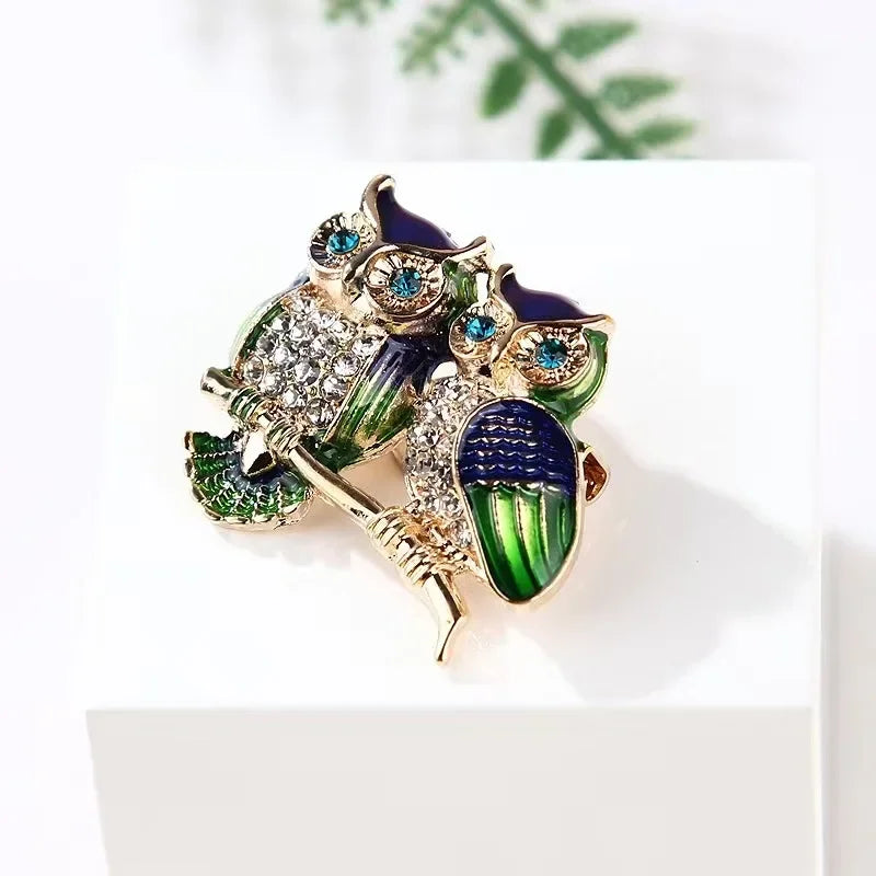 Double Owl Brooch