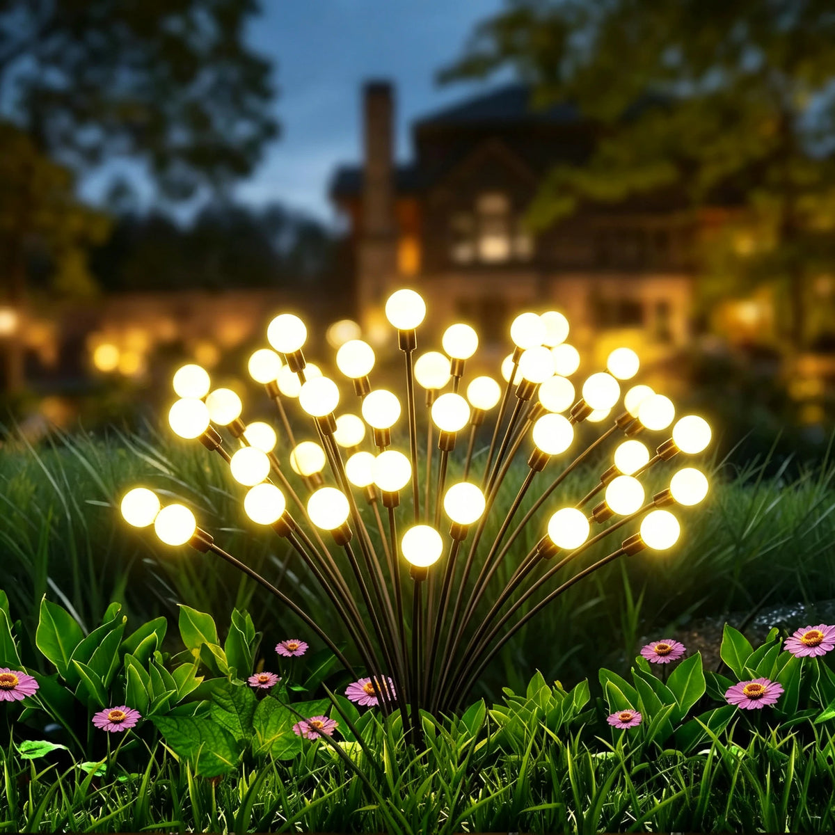 Solar Firefly Lights Garden Stake, Waterproof LED Outdoor Swaying for Yard Patio Lawn Pathway Walkway Landscape Decor Party