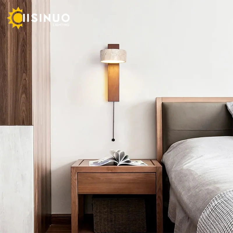 Miro Travertine Wall Light – Quiet Warmth for Bedside & Bedroom