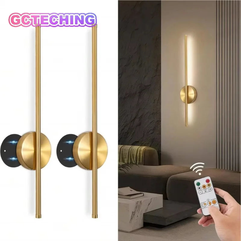 Magnetic Rechargeable 50 Wall Lamp Black Gold For Living Room Bedroom Hallway Study Stairwell Cloakroom LED Lighting Wiring Free