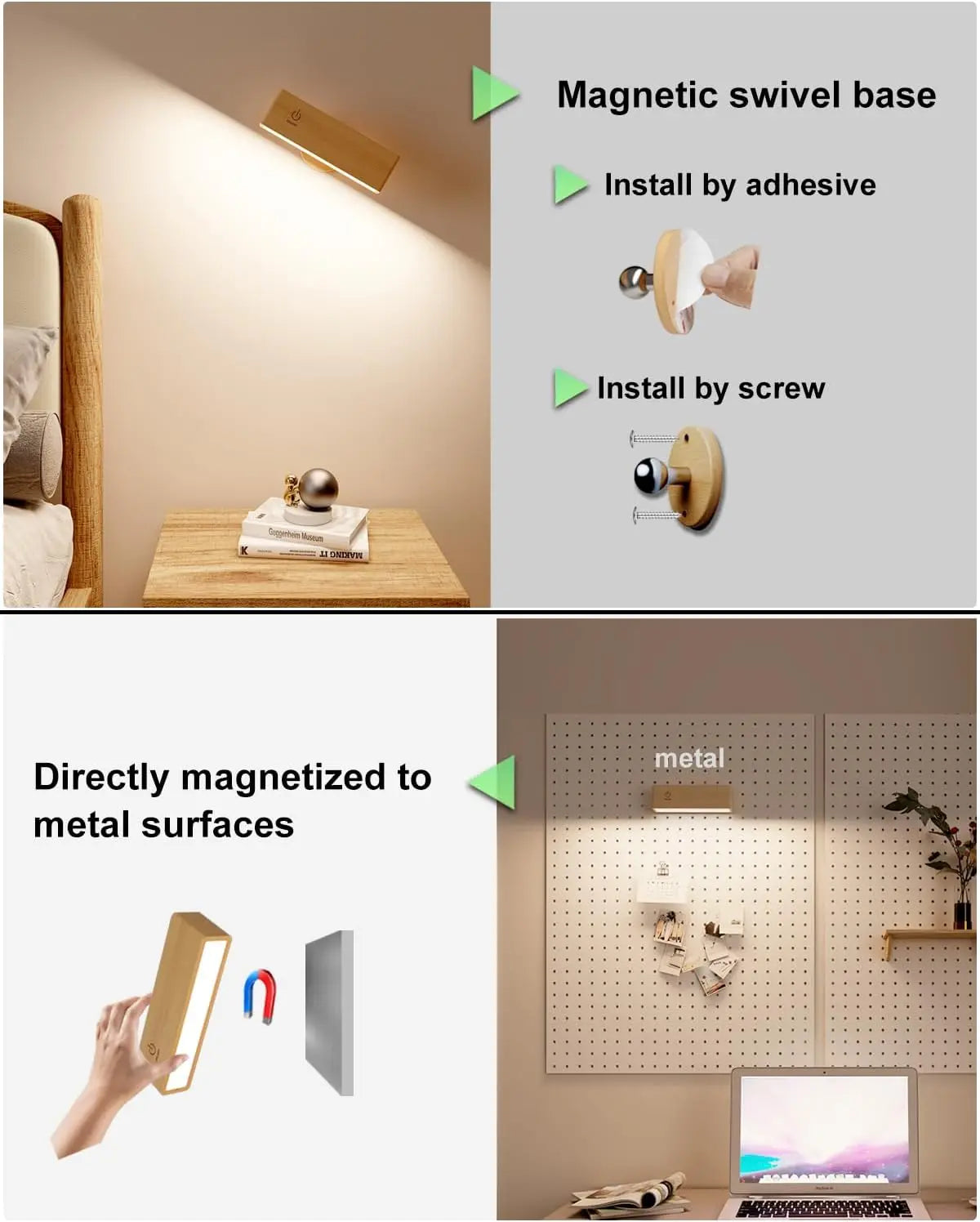 Velmora Magnetic Wall Sconce – Ambient Light for Bedside & Calm Living Spaces