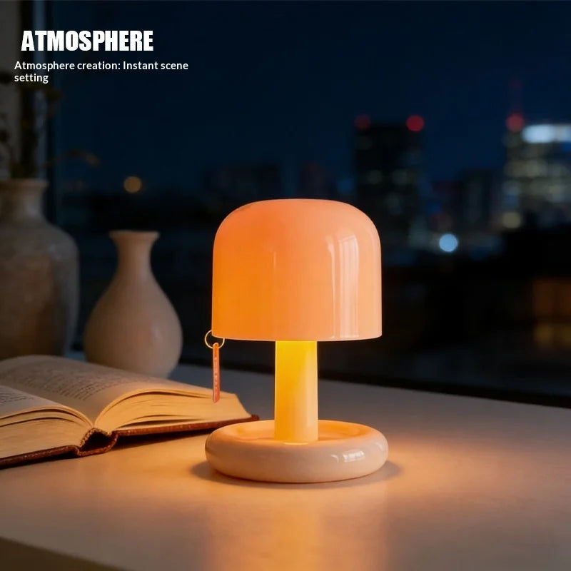 Mini Mushroom Sunset Night Light Rechargeable Desktop Lamp Home Bedroom Decor