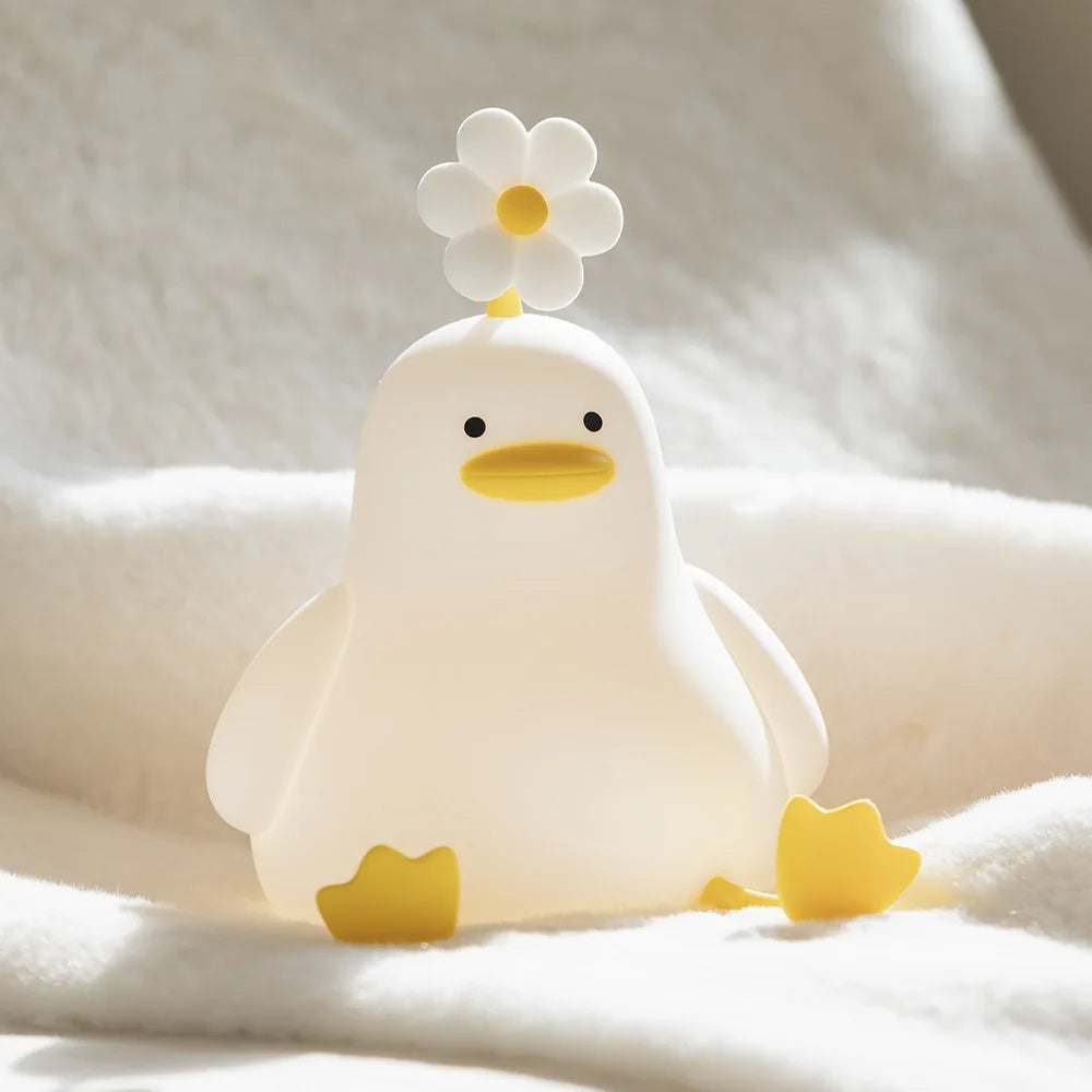 Cute Duck Led Night Light USB Rechargeable Nightlights Silicone Lamp Touch Switch Children Kid Bedroom Decoration Birthday Gift