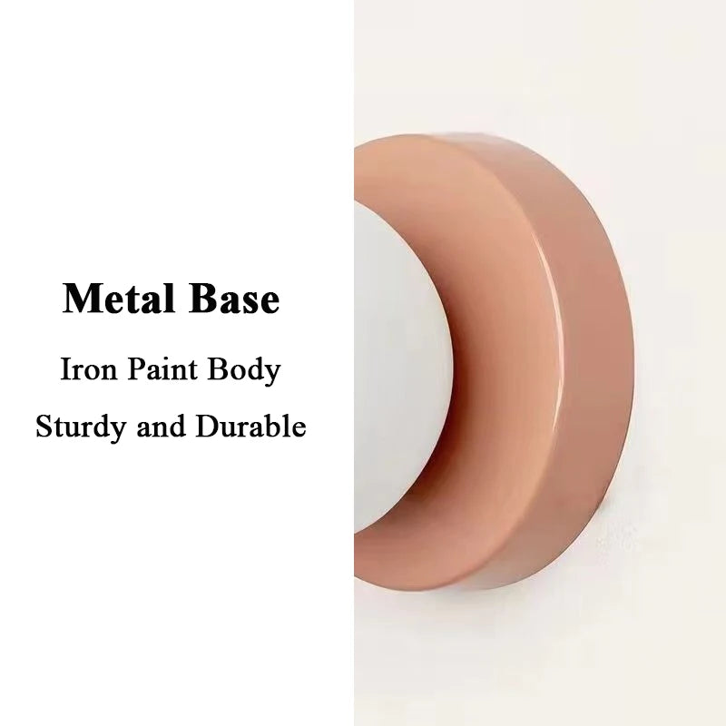 Macaron Soft Style Small Wall Lamp Iron Base With Plastic Material Ball Lampshade Sconce Light Modern Home Decor Soft E27 Lustre