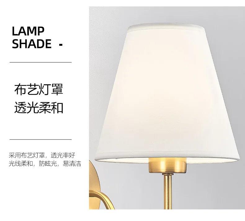 Modern Fabric Wall Lamps Retro Bedside Wall Lamp Living Room Wall Lights Simple Loft Wall Sconce Lighting Fixture AC85-265V E27