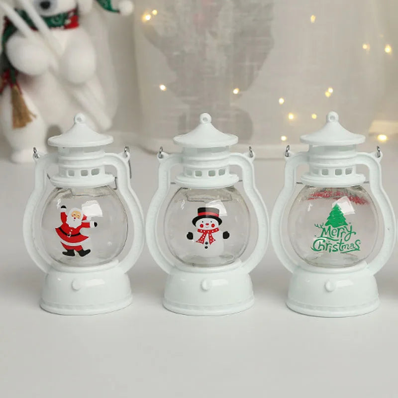Portable LED Christmas Santa Claus Snowman Lanterns Indoor Decor Lights Battery Powered for Home Xmas New Year Navidad Ornaments