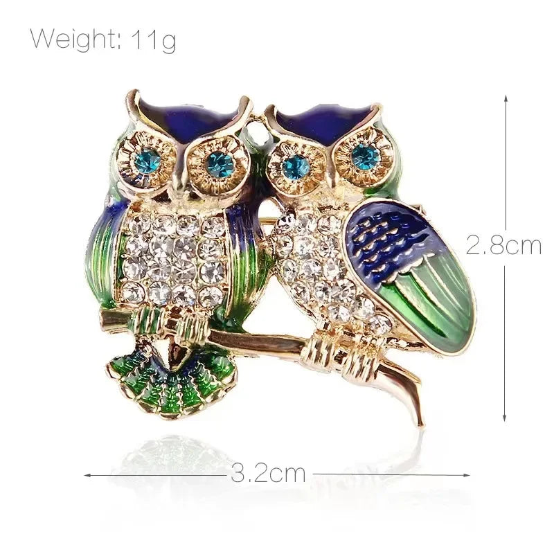 Double Owl Brooch