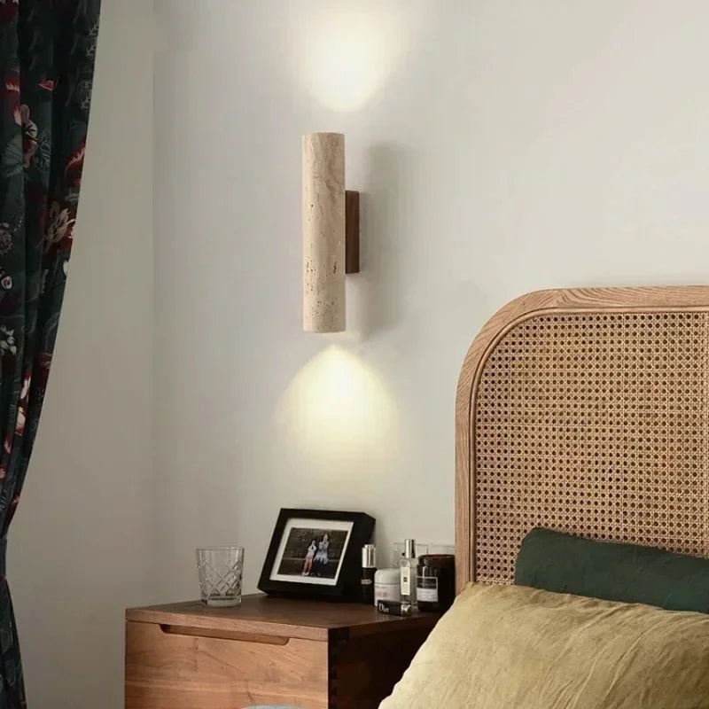 Elden Travertine Wall Light – Quiet Warmth for Bedside & Bedroom
