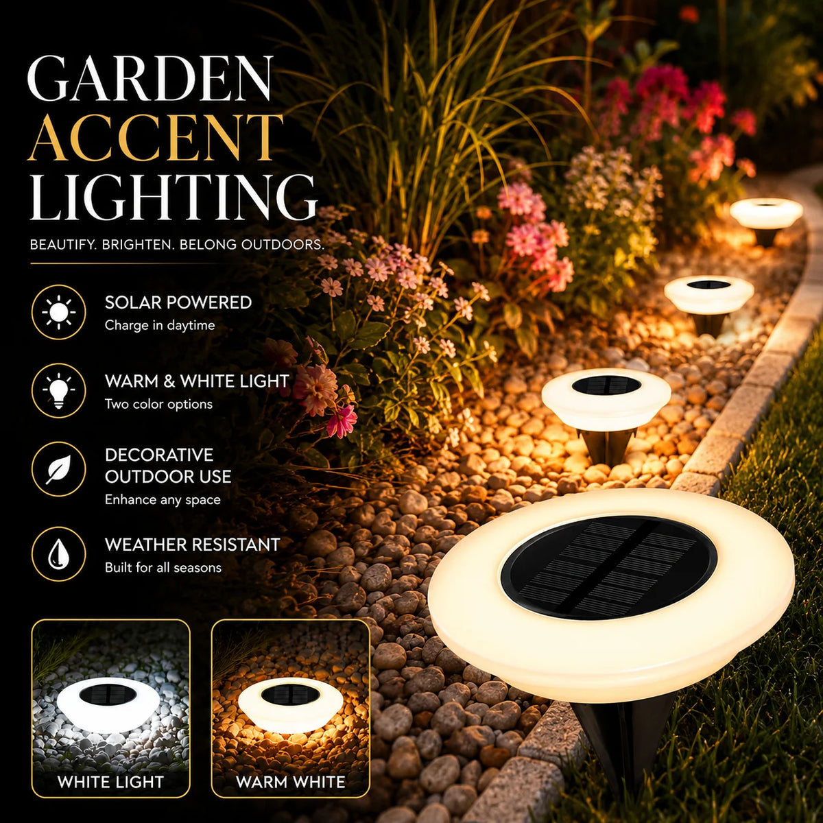 1/2Pack Solar Ground Lights,14LED Waterproof Outdoor Landscape Light, LED Lawn Lamp, for Garden Pathway Yard Deck Camping Decor