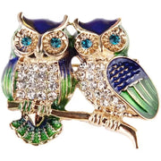 Double Owl Brooch