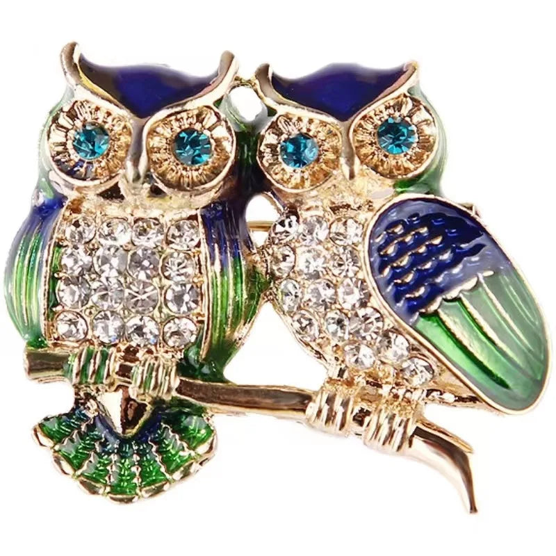 Double Owl Brooch