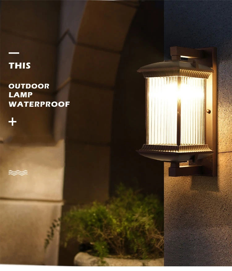 Outdoor Wall Lamp Metal Waterproof Outside Wall Lights AC90-260V Exterior Wall Lighting for Hotel Villa Big Porch Garden Gate