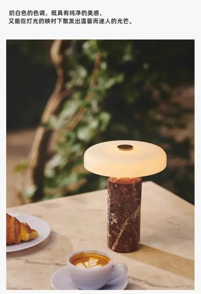 Marble Luxury Table Lamps Danish Atmosphere LED Desk Light Charging Touch Switch Living Room Bedroom Bedside Study Read Lighting