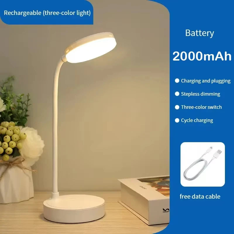Portable LED Desk Lamp Eye Protection 3 Modes Dimming for Bedroom Bedside USB Touch  Charge College Student Book Readin Lamp2024