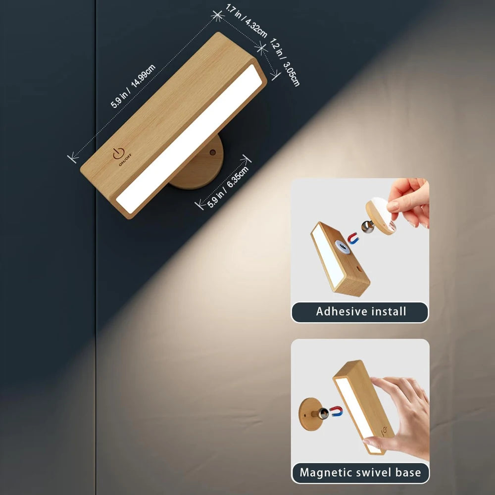 Velmora Magnetic Wall Sconce – Ambient Light for Bedside & Calm Living Spaces