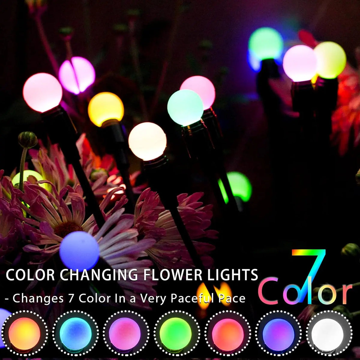 Solar Firefly Lights Garden Stake, Waterproof LED Outdoor Swaying for Yard Patio Lawn Pathway Walkway Landscape Decor Party