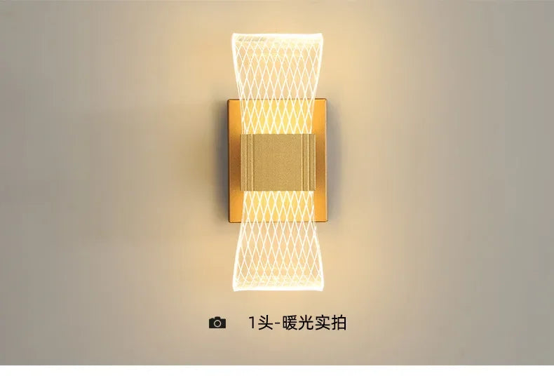 Nordic Luxury Wall Lamp LED Bedside Lamp Aluminum Wall Light Modern Living Room Background Wall Decorative Light