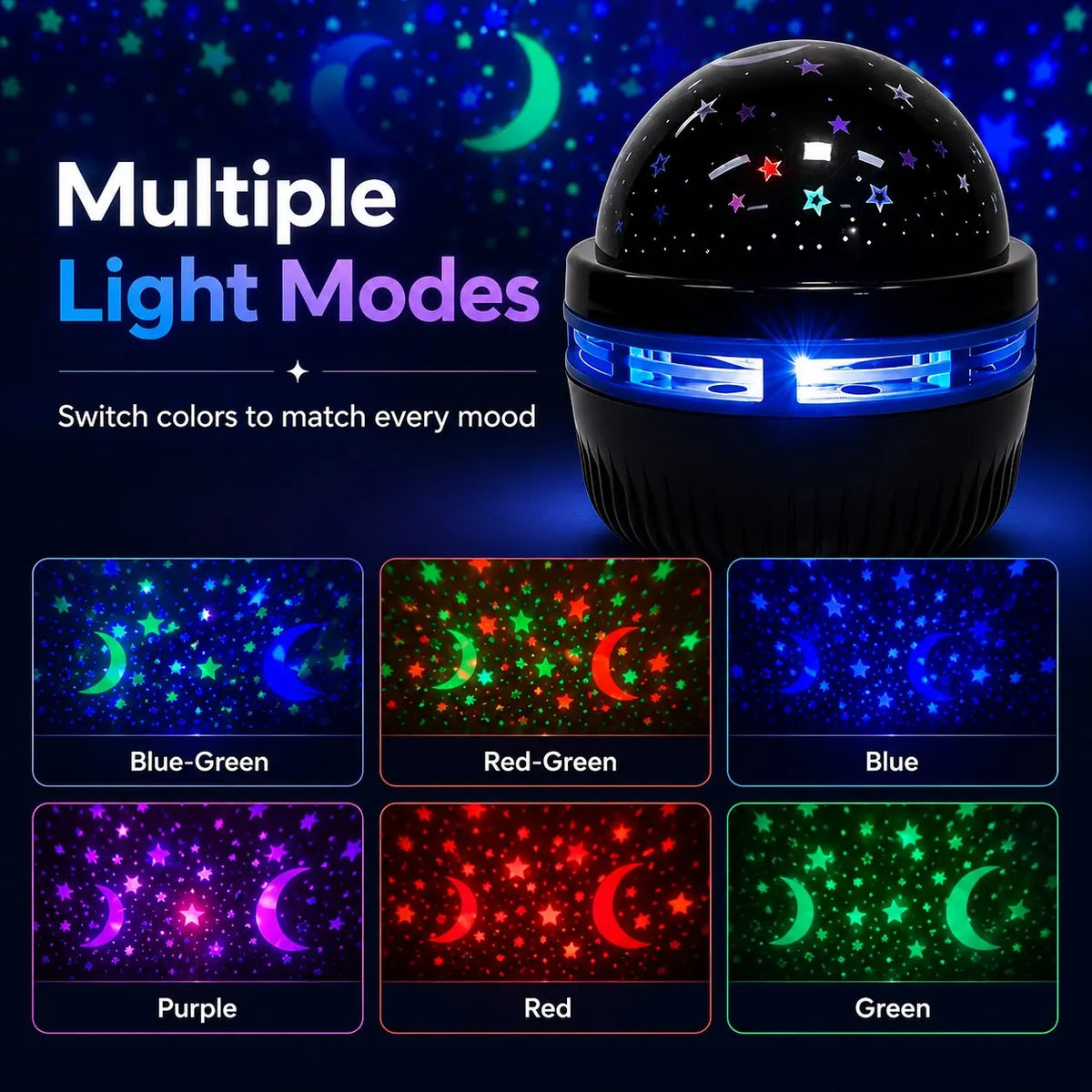 Starry Sky Projector Lamp RGB Galaxy Light Moon Star LED Night Lamp USB Ambient Light Bedroom Home Party Decoration