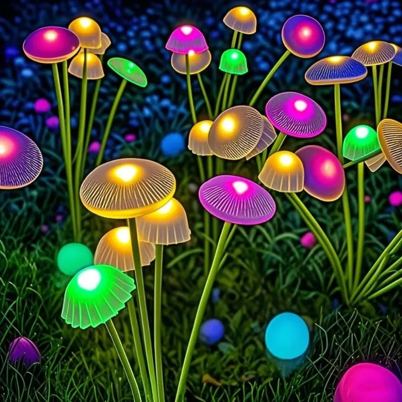2026 New LED Solar Mushroom Lights Solar Garden Lights Waterproof Decor Yard Patio Pathway Jellyfish for Garden Ambiance