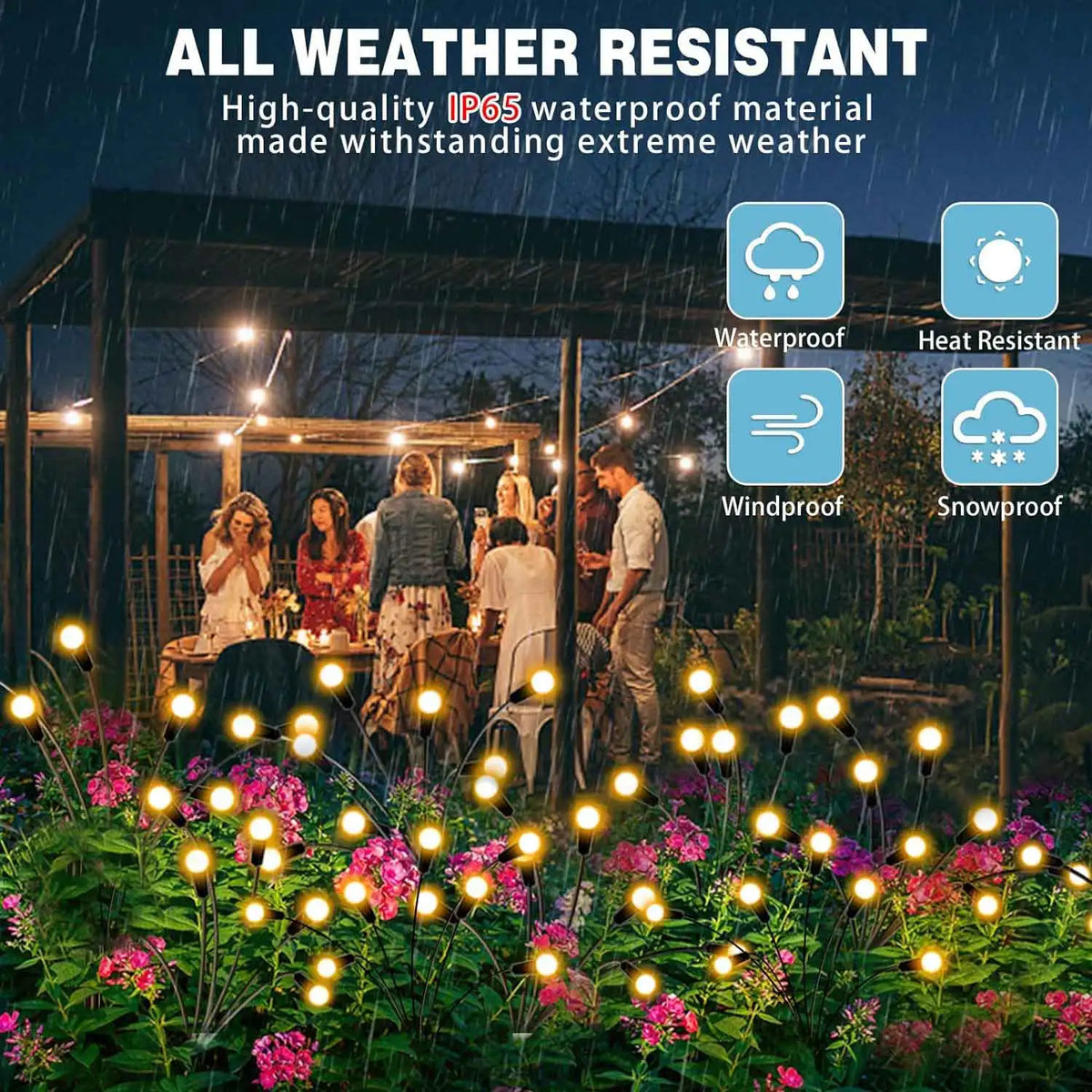 Solar Firefly Lights Garden Stake, Waterproof LED Outdoor Swaying for Yard Patio Lawn Pathway Walkway Landscape Decor Party