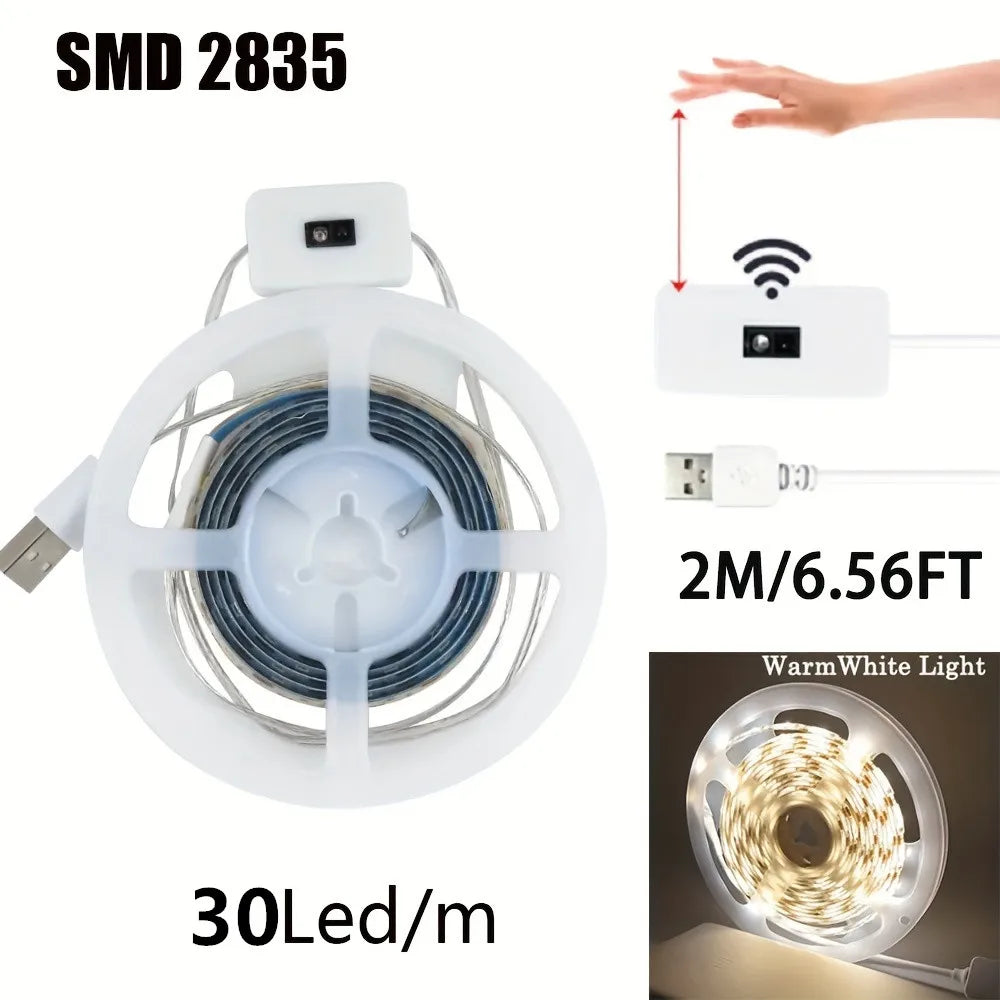 USB LED Strip with Hand-Sweep Sensor – 1–5 m – 2m Warm White