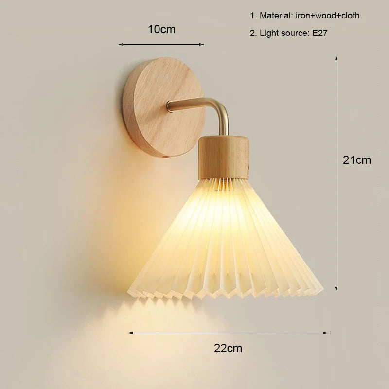 Nordic LED Wall Lamp Modern Wood Wall Light Indoor Lighting Room Decor Sconces For Bedside Bedroom Living Room Hotel E27 Bulb