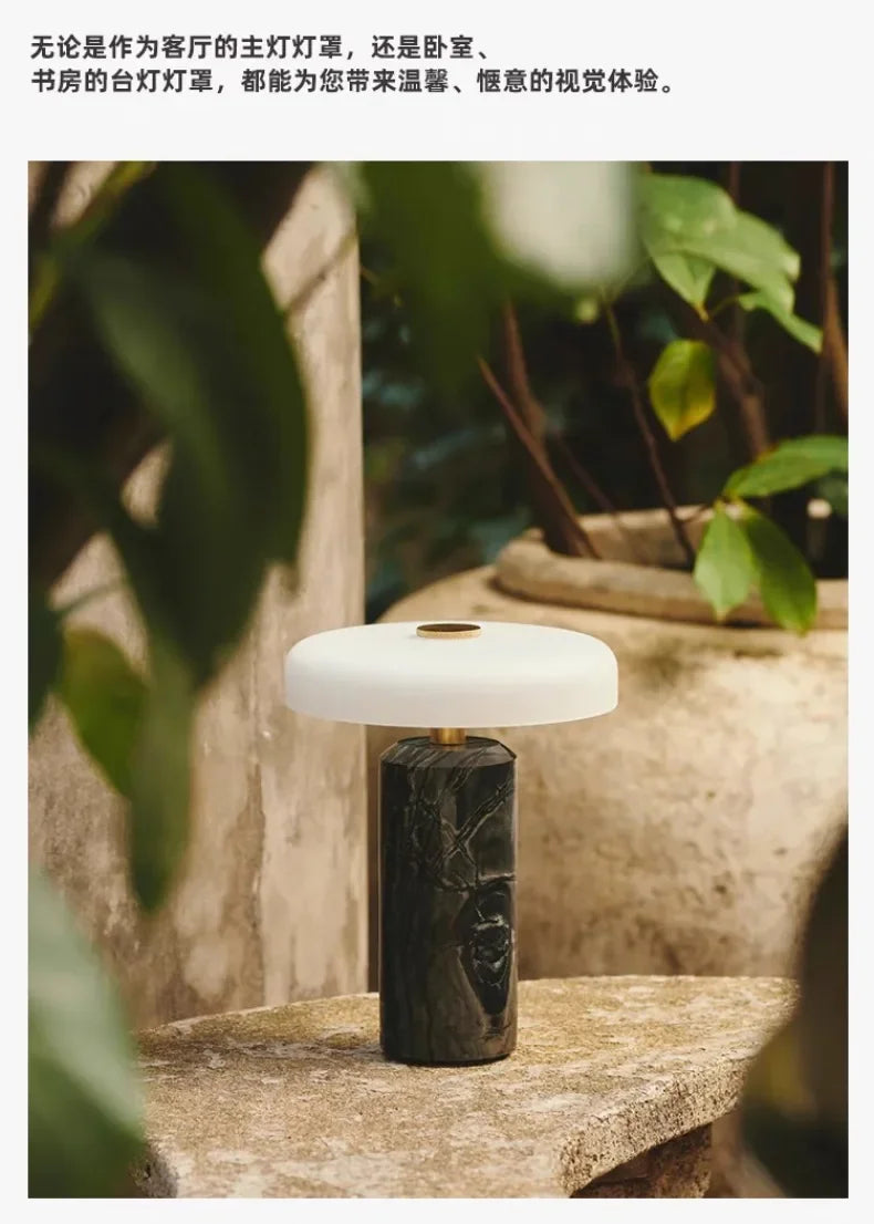 Marble Luxury Table Lamps Danish Atmosphere LED Desk Light Charging Touch Switch Living Room Bedroom Bedside Study Read Lighting