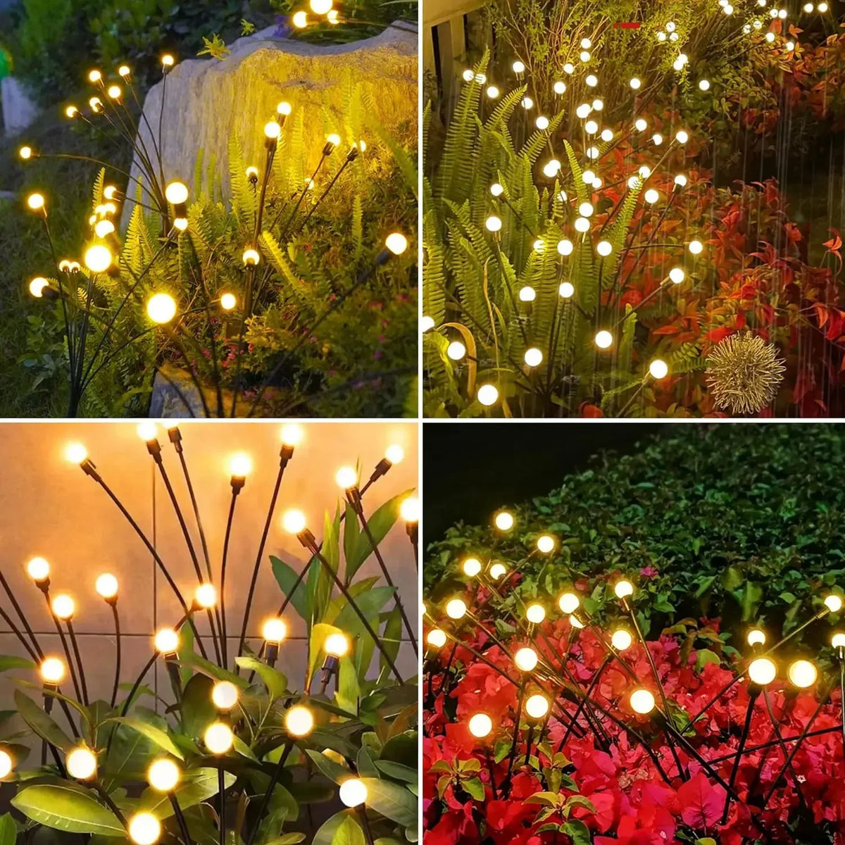 Solar Firefly Lights Garden Stake, Waterproof LED Outdoor Swaying for Yard Patio Lawn Pathway Walkway Landscape Decor Party