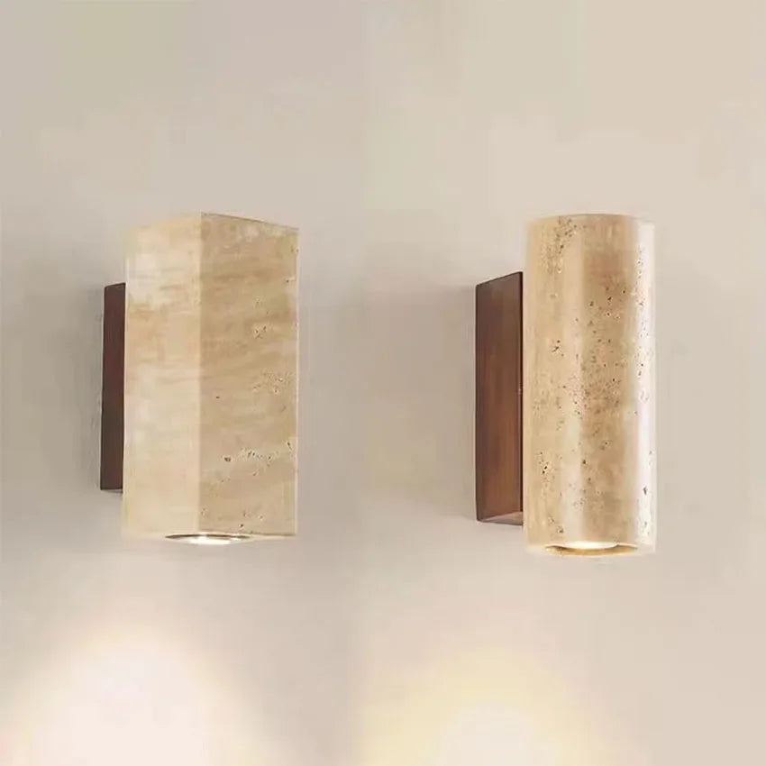 Niva Travertine Wall Light – Quiet Warmth for Bedside & Bedroom