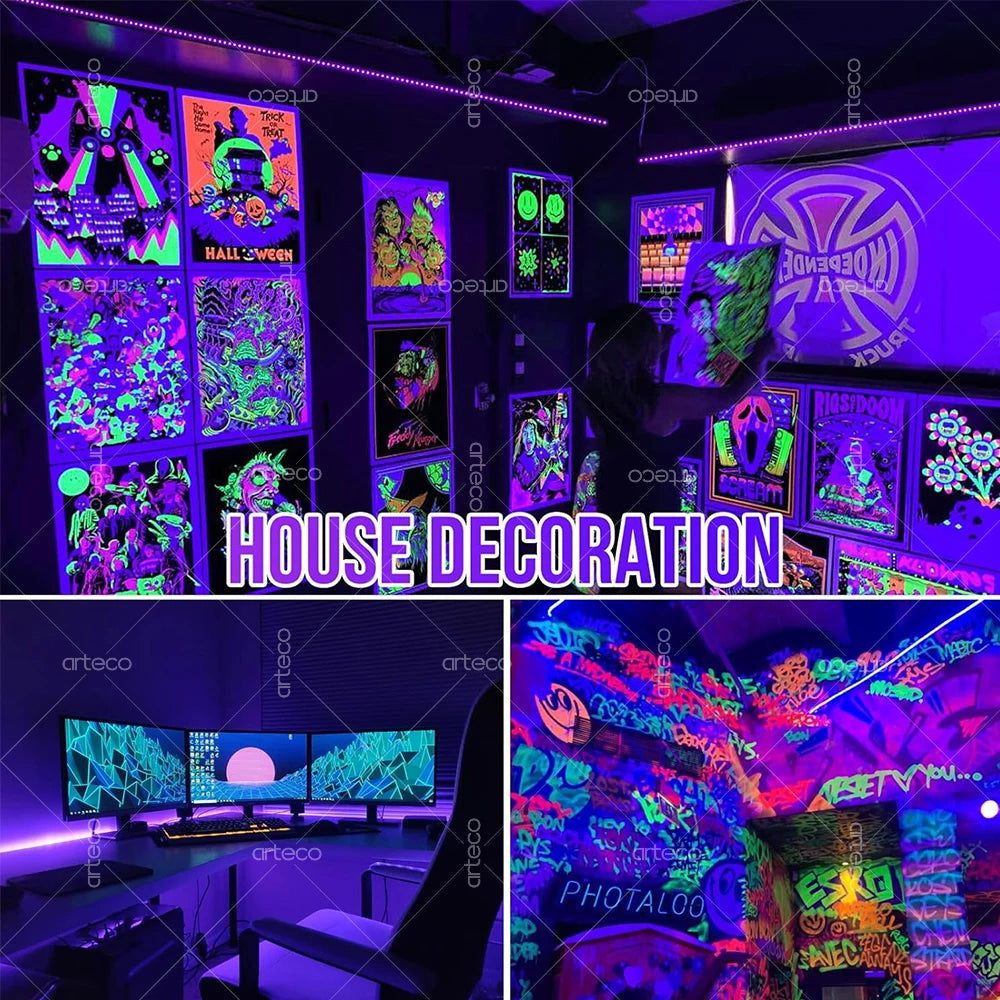 USB UV LED Strip Light Glow in Dark Led Blacklight 385-400nm Ultraviolet UV Lamp For Halloween Fluorescence Party Neon Posters