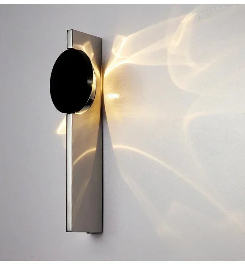 Modern LED Wall Light Rotatable Corrugated Wall Lamp Stainless Steel Atmosphere Wall Sconces Hotel Bedroom Bedhead Lights